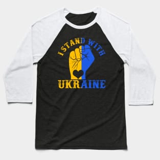 Support Ukraine I Stand With Ukraine Ukrainian Flag Baseball T-Shirt
